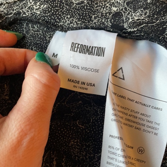 Reformation Black and White Floral Wrap Dress - Picture 5 of 10